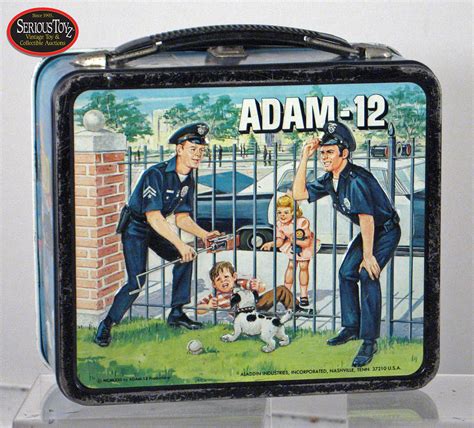 vintage metal lunch box and thermos adam 12|adam 12 lunch box ebay.